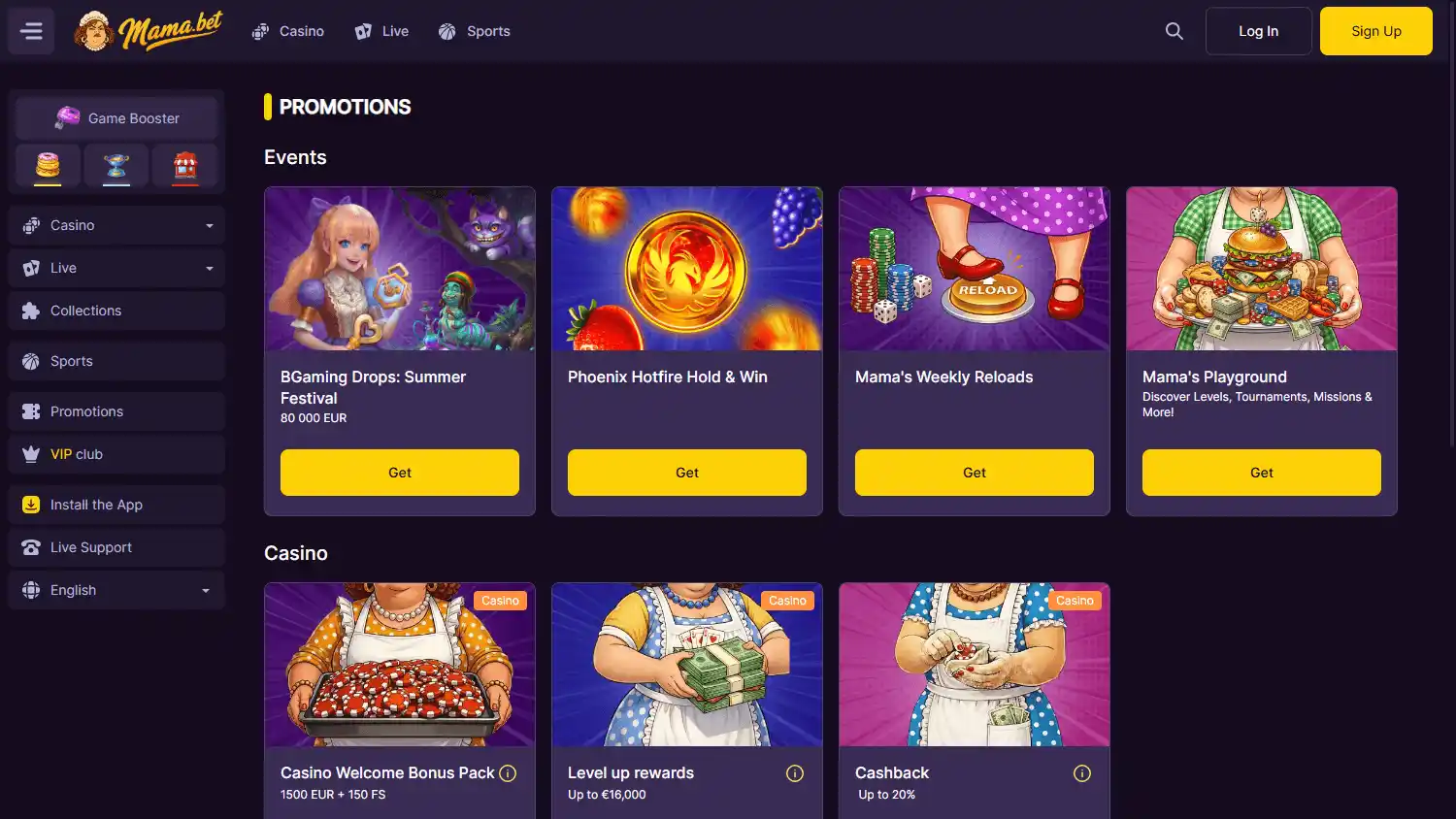Mama.bet Casino screenshot 3