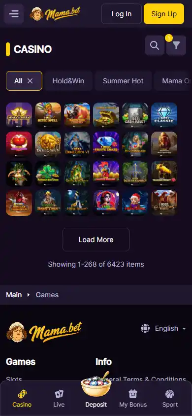 Mama.bet Casino screenshot 5
