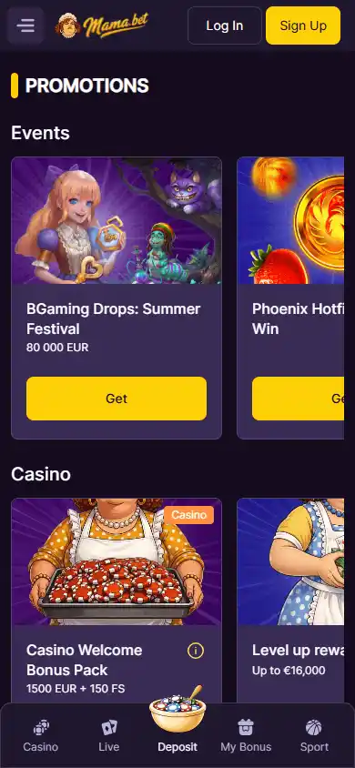Mama.bet Casino screenshot 6