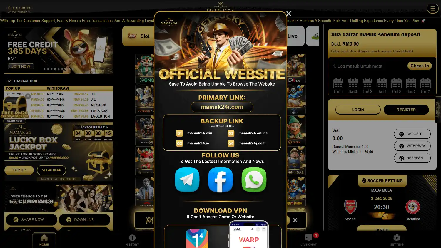 Mamak24 Casino screenshot 1