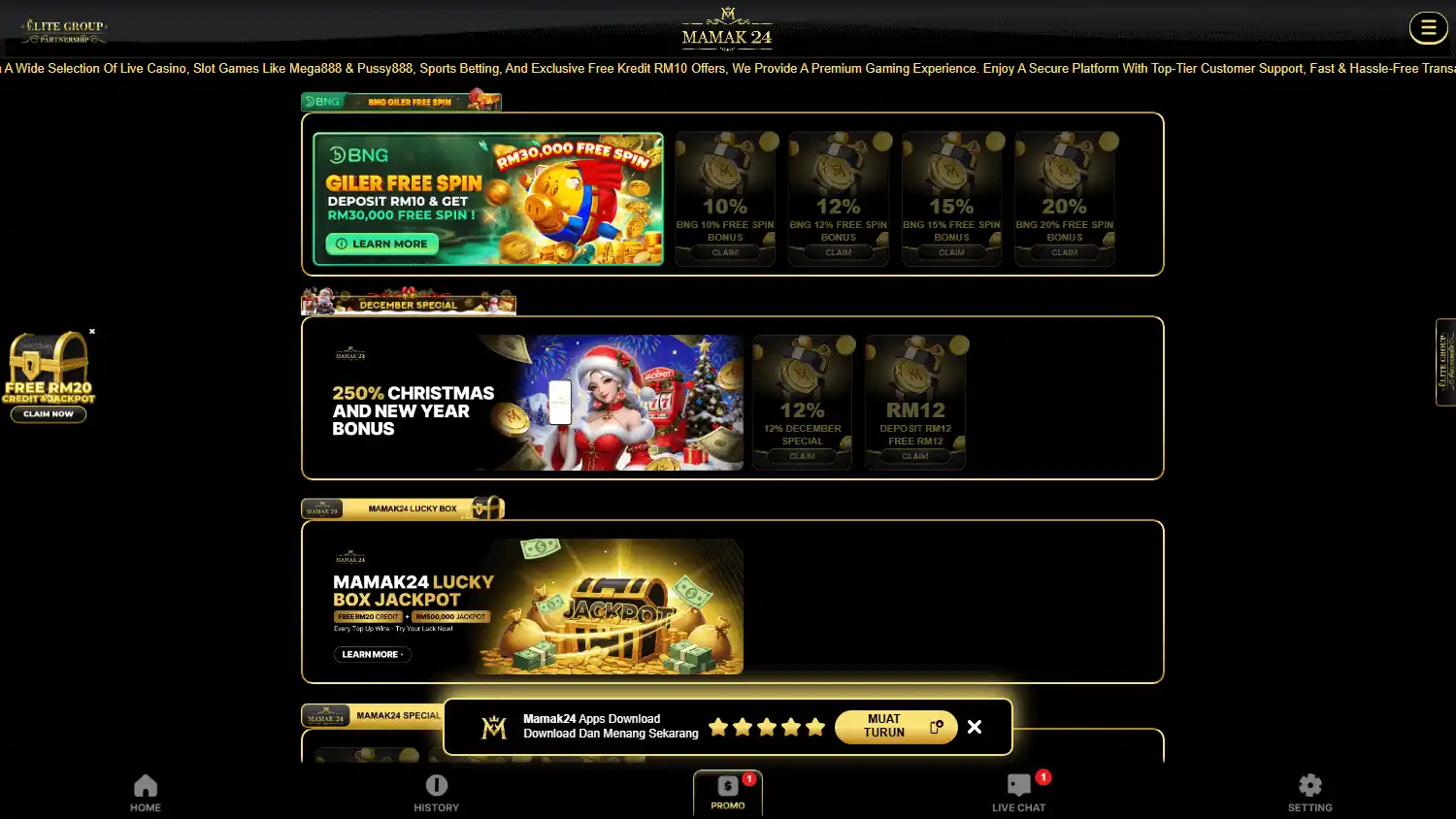 Mamak24 Casino screenshot 2