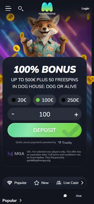 Mammonakasino Casino screenshot 3