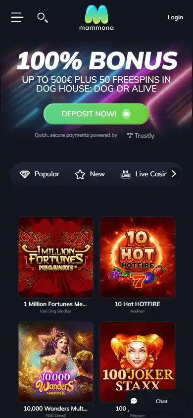Mammonakasino Casino screenshot 4