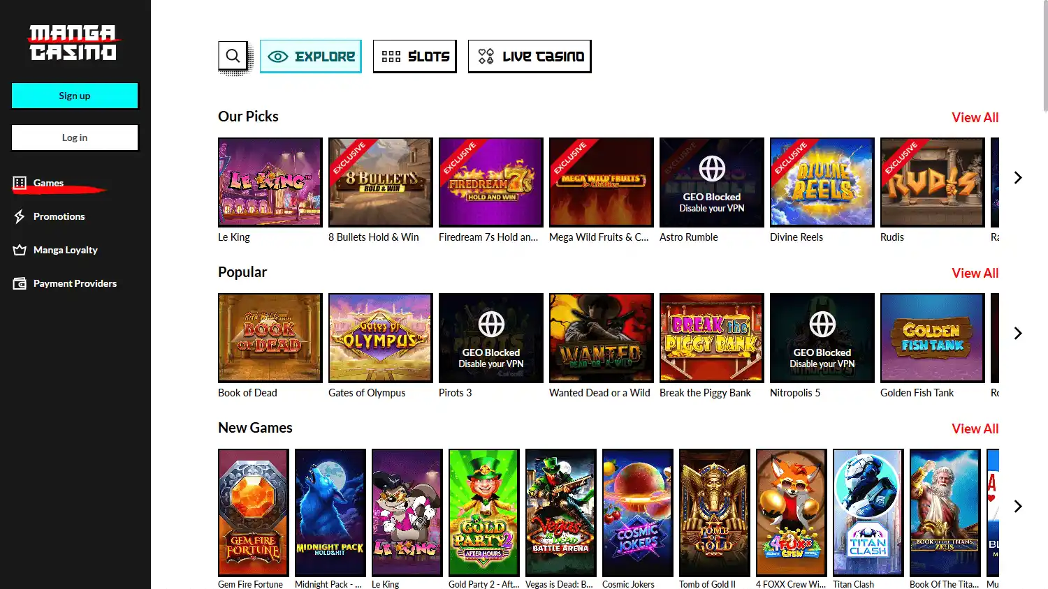 Manga Casino screenshot 2