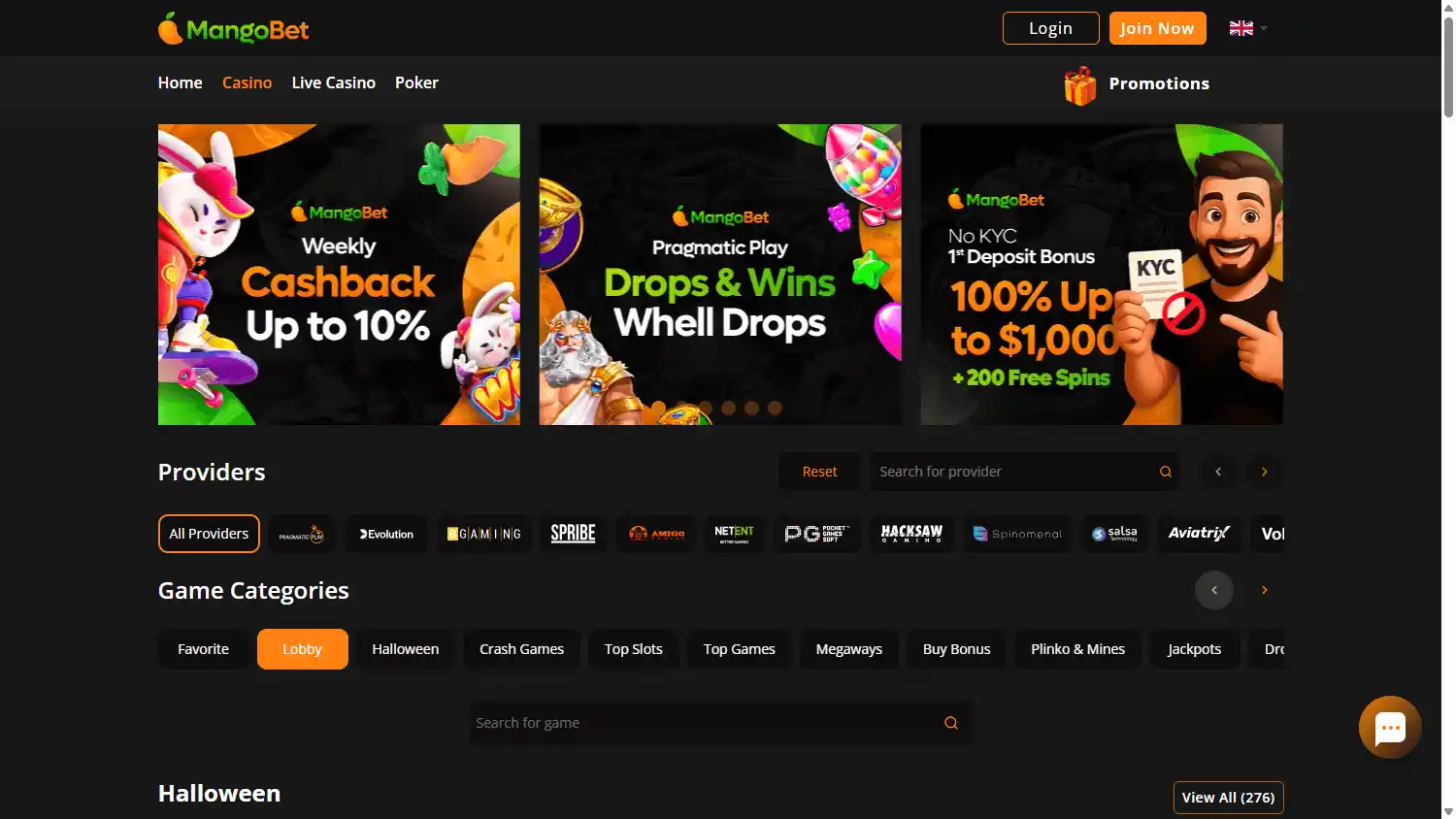 MangoBet Casino screenshot 2