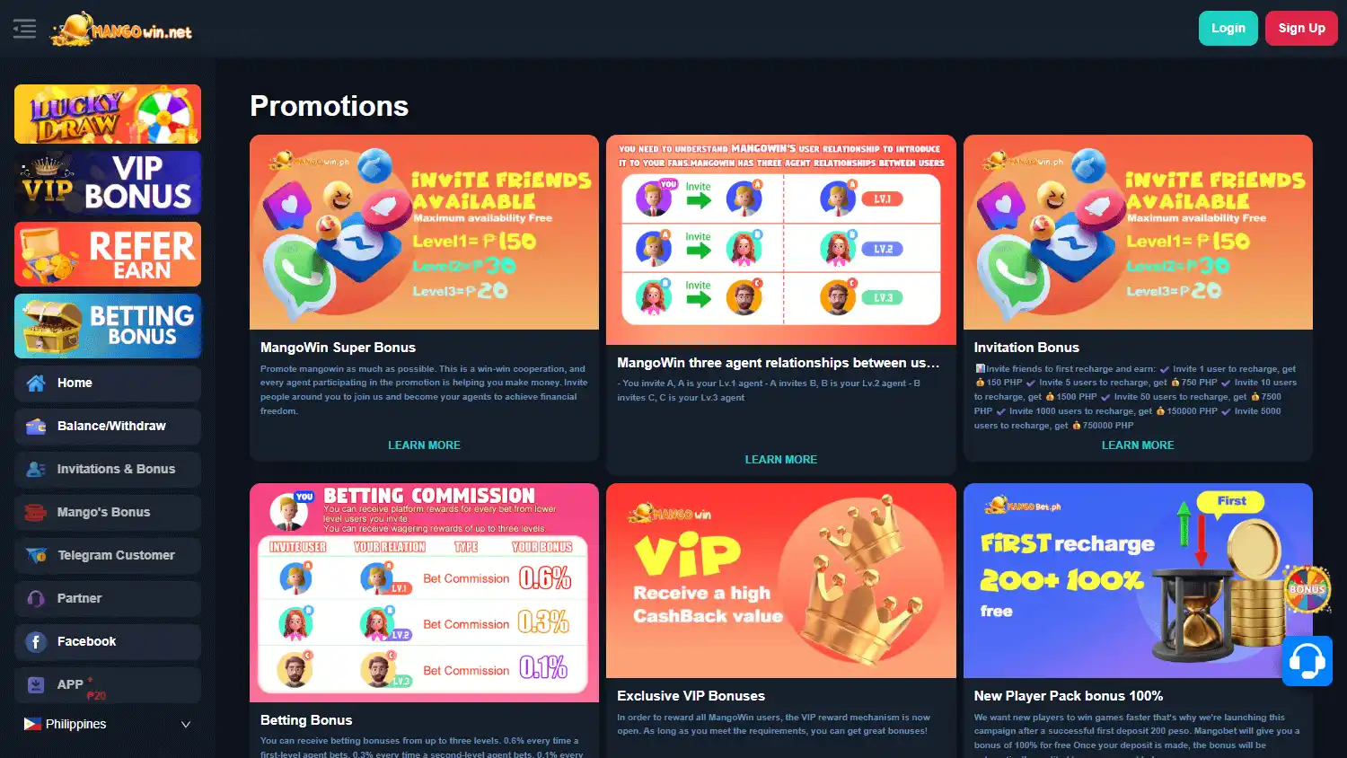 Mangowin Casino screenshot 3