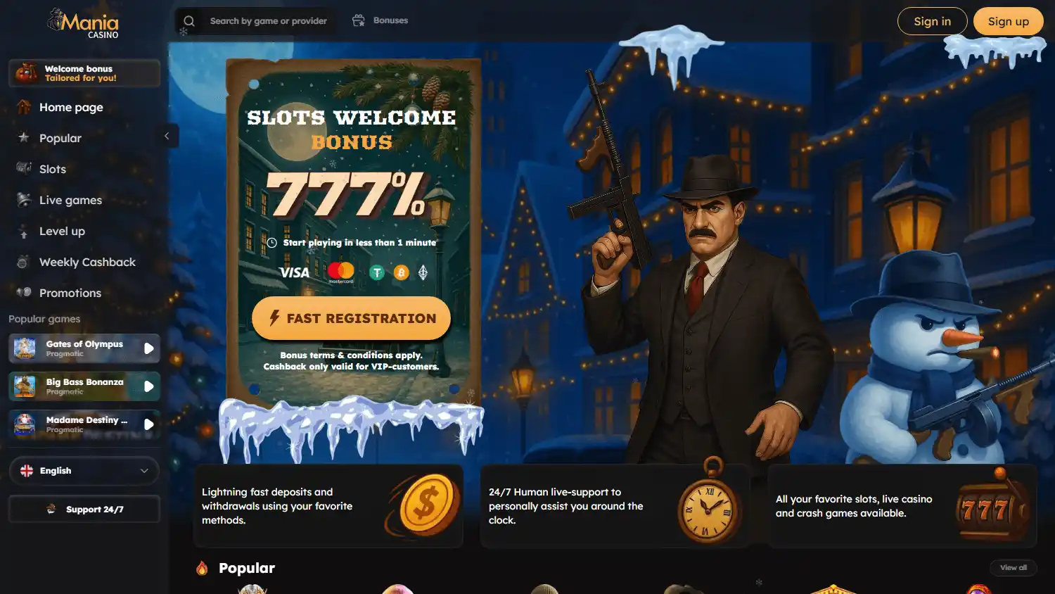 Mania Casino screenshot 1