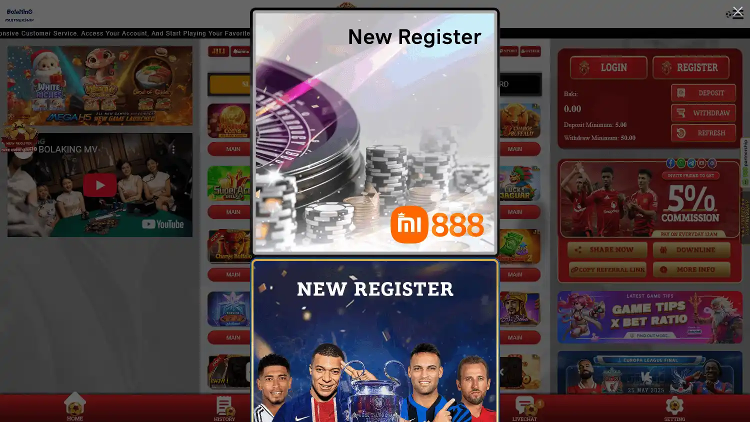 MANU888 Casino screenshot 1