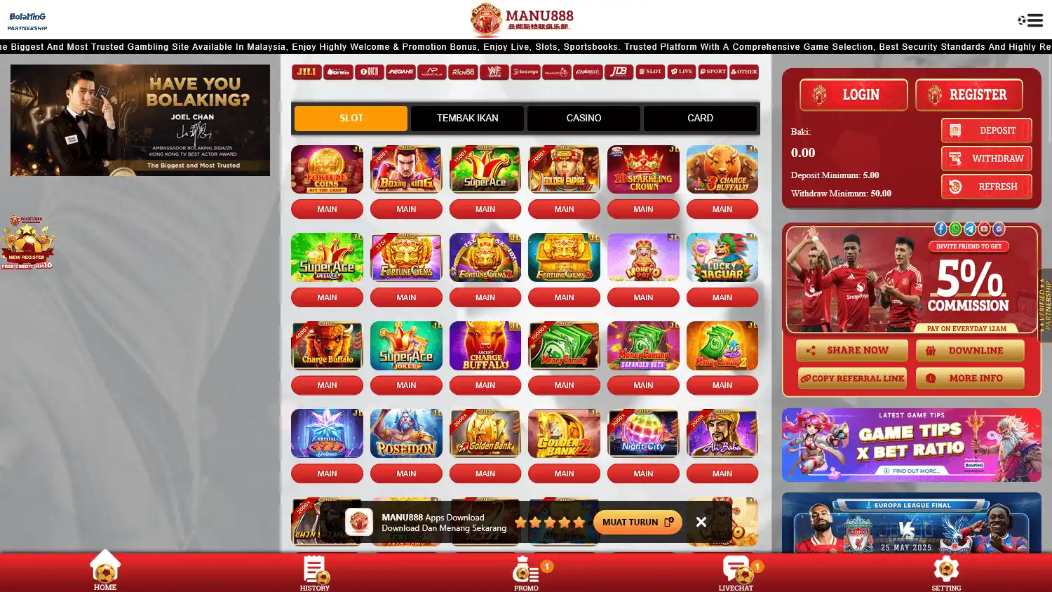 MANU888 Casino screenshot 2