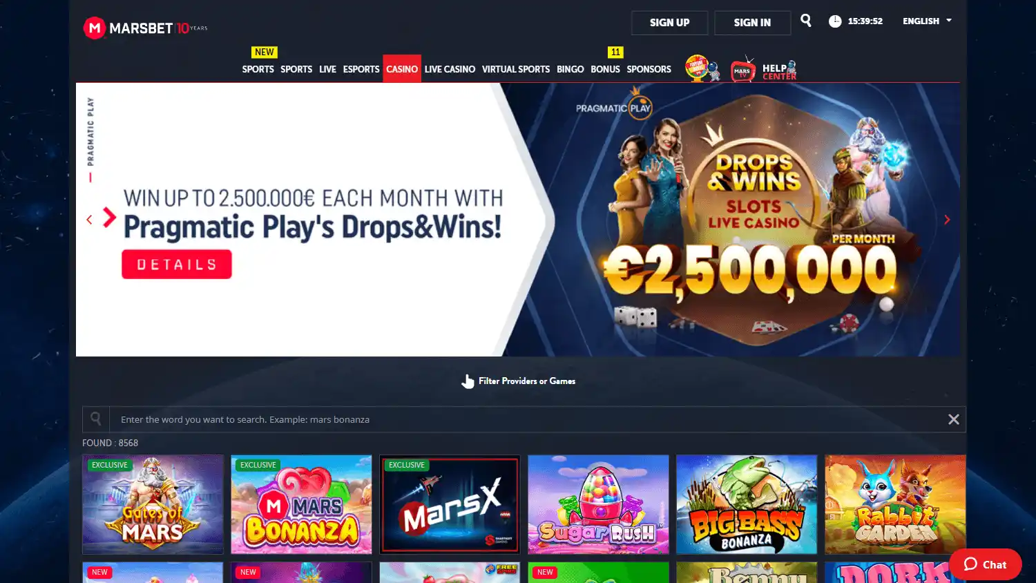 Marsbet Casino screenshot 2