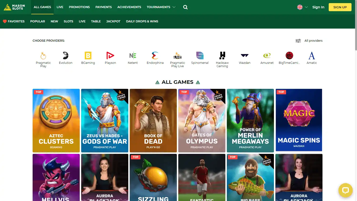 Mason Slots Casino screenshot 2