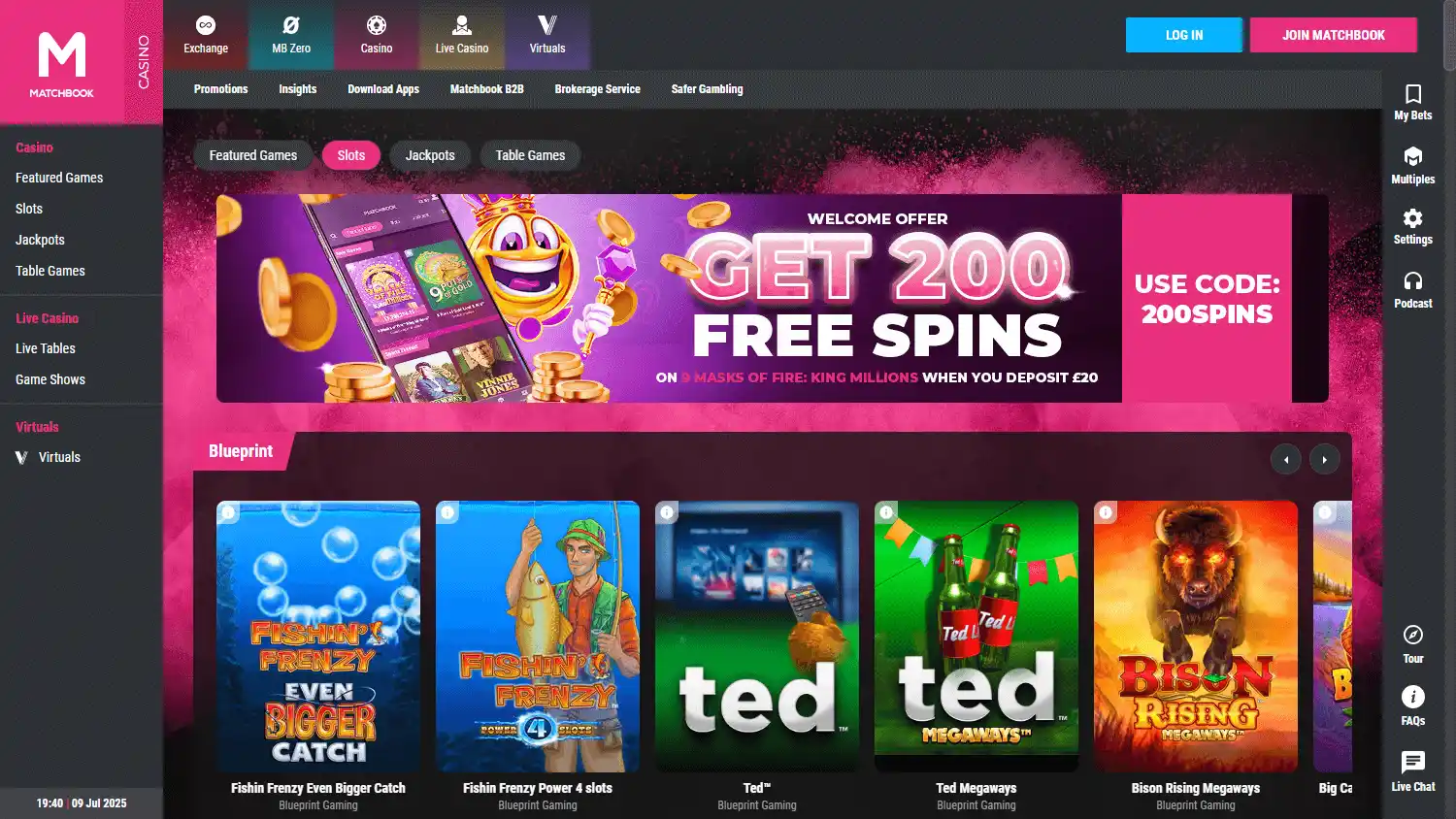 Matchbook Casino screenshot 2