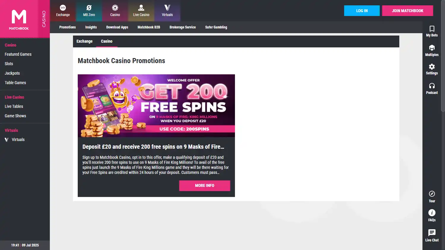 Matchbook Casino screenshot 3