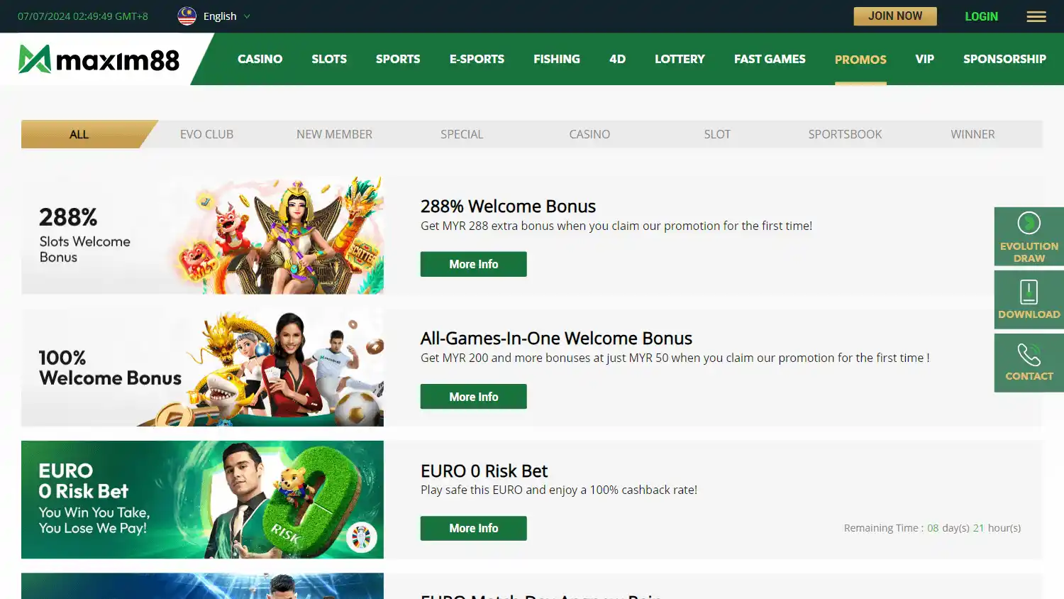 Maxim88 Casino screenshot 1