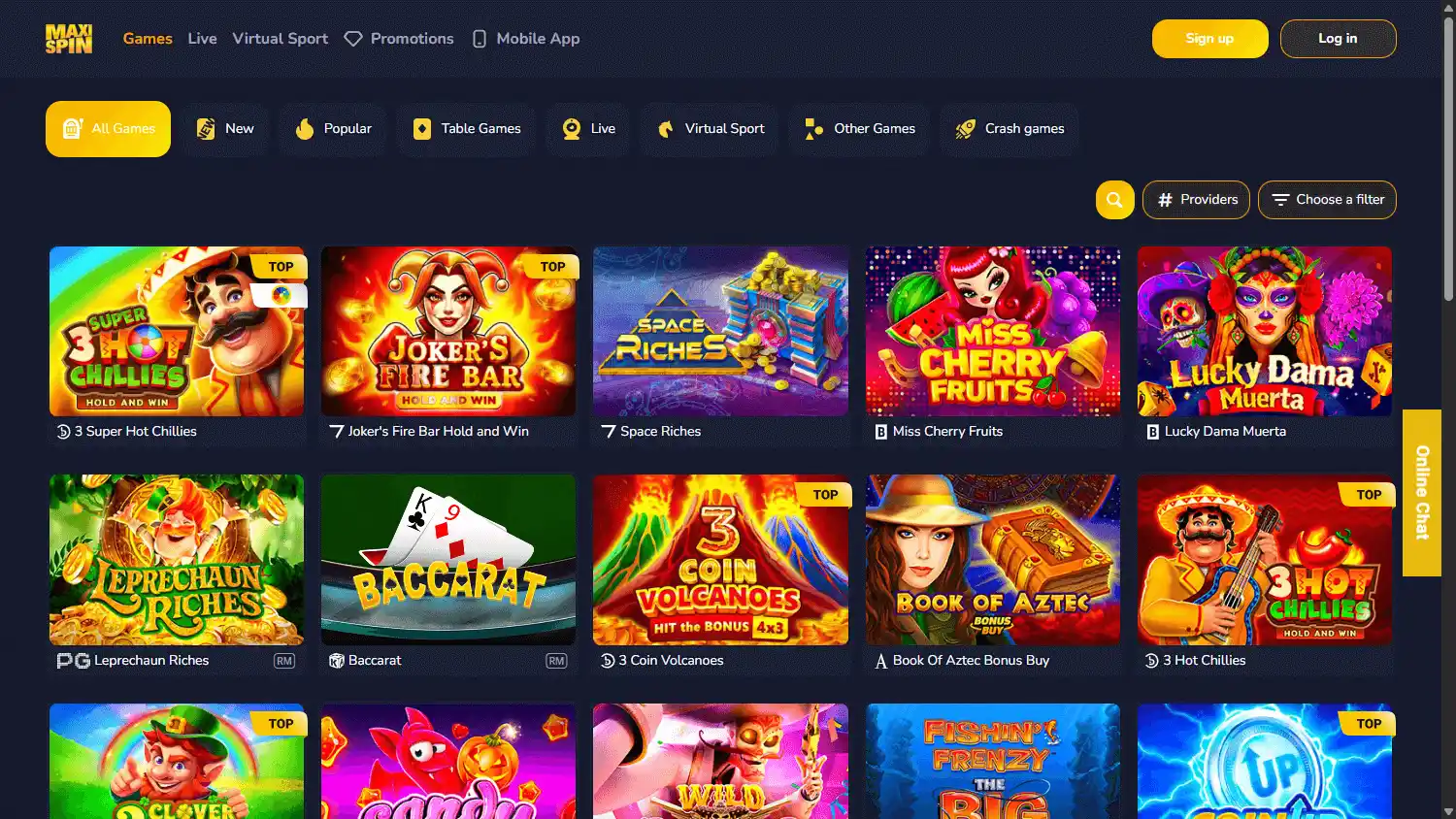 MaxiSpin Casino screenshot 2