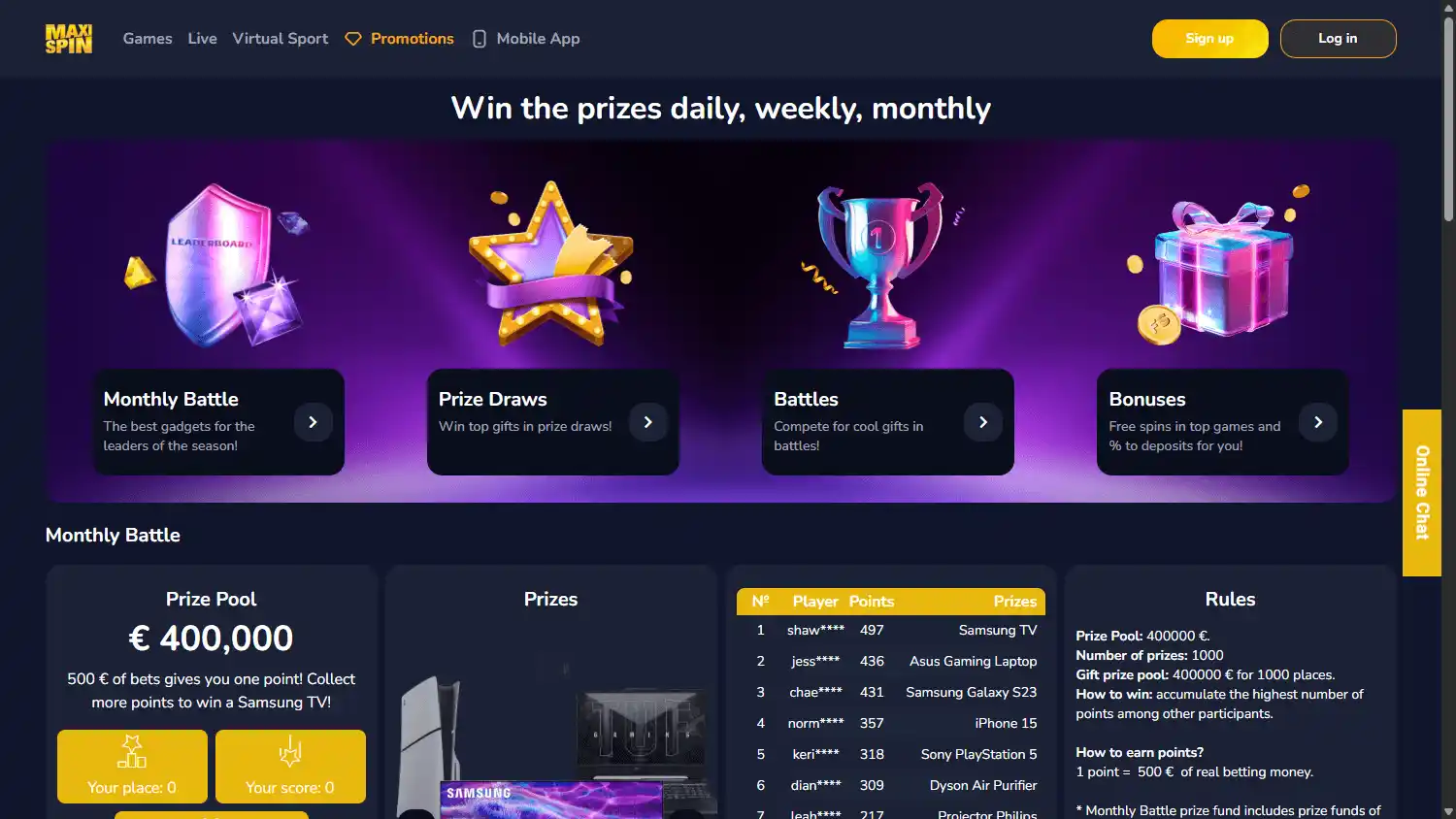 MaxiSpin Casino screenshot 3