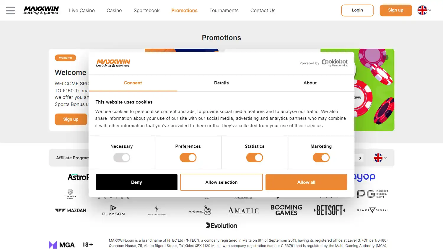 MaxxWin Casino screenshot 1