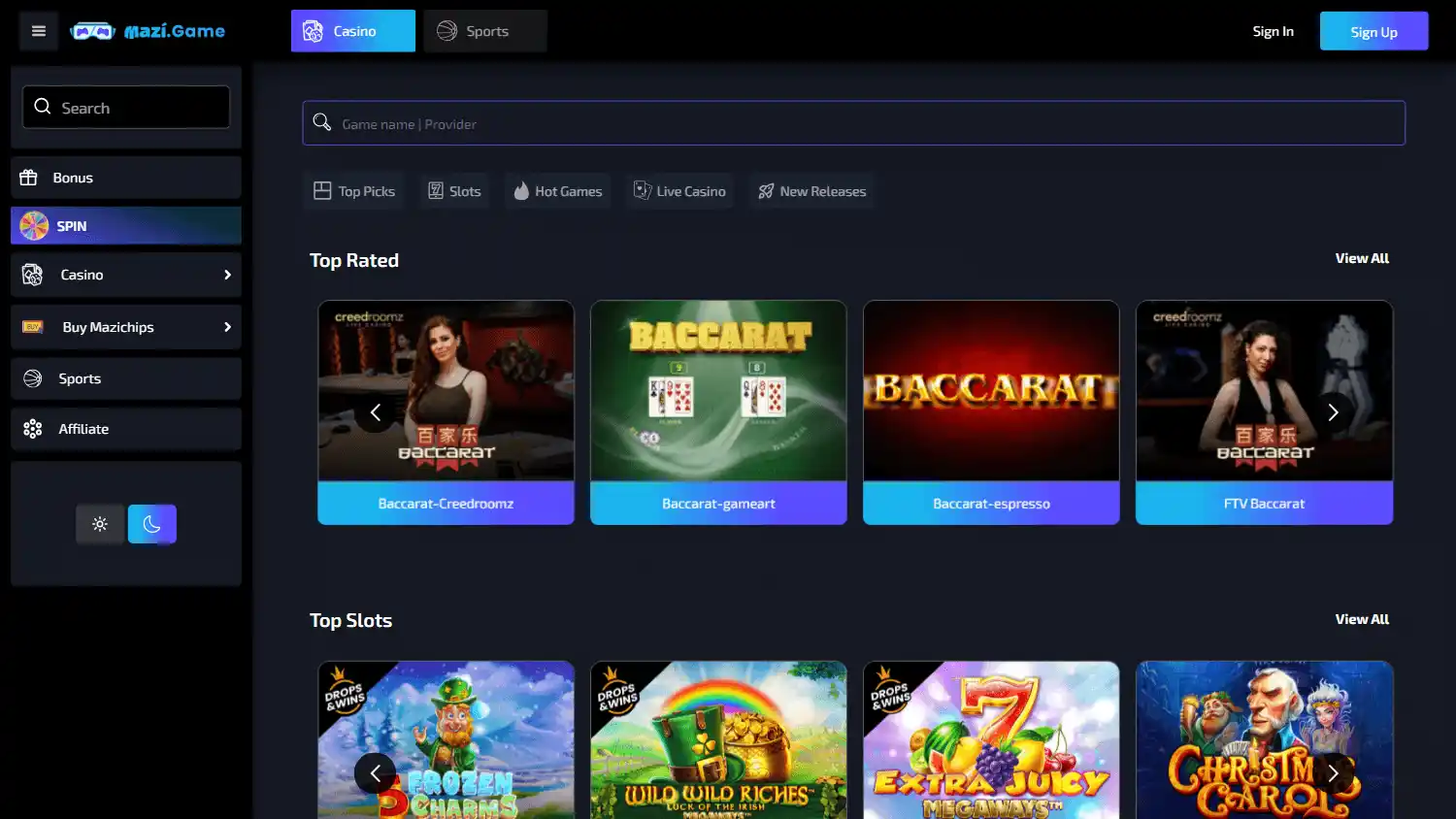 Mazi.game Casino screenshot 2
