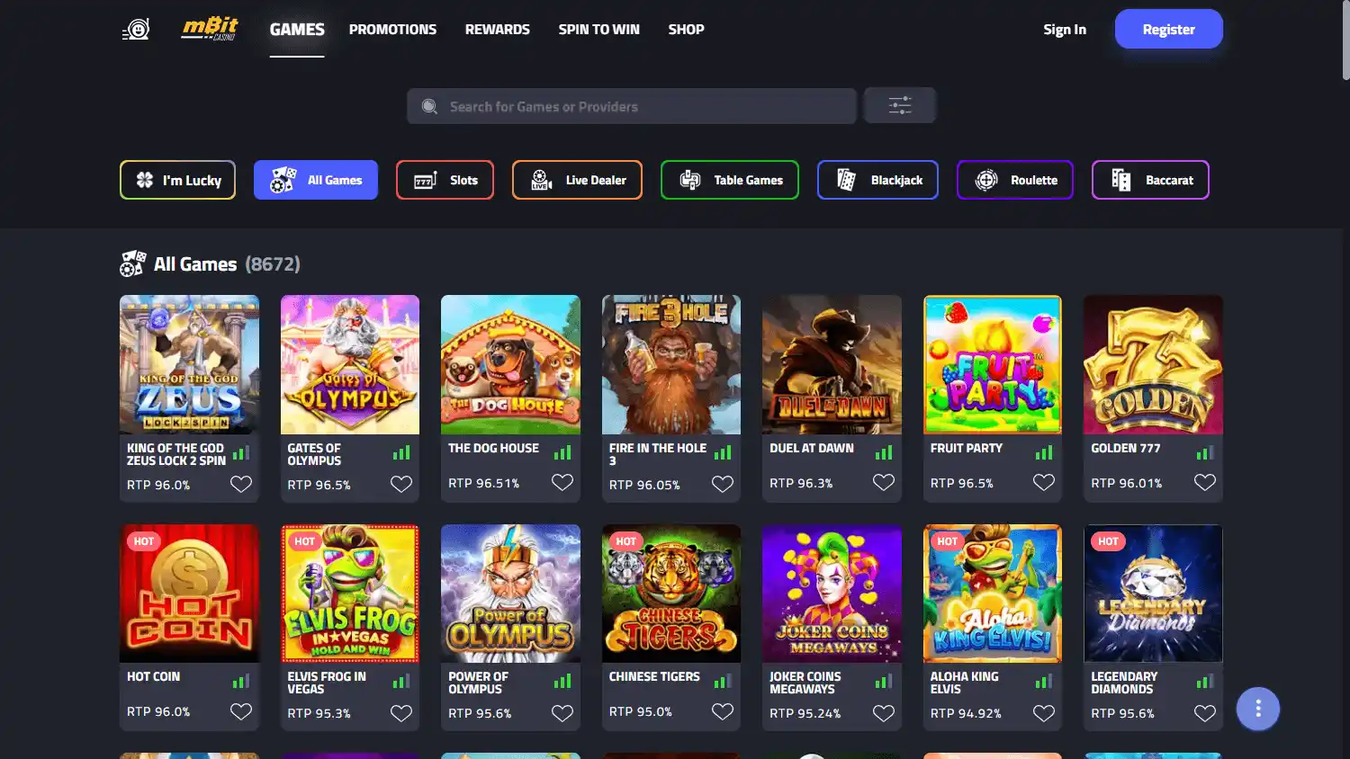 mBitCasino screenshot 2
