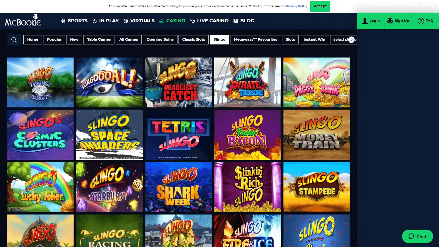 McBookie Casino screenshot 2