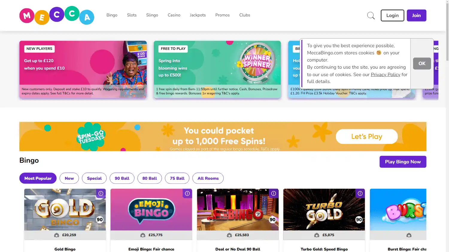 Mecca Bingo Casino screenshot 1