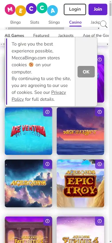 Mecca Bingo Casino screenshot 3