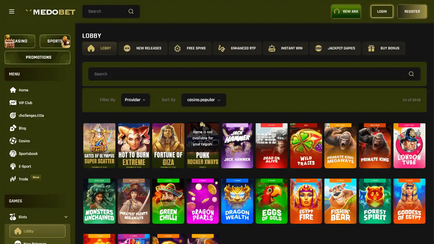 MEDOBET Casino screenshot 2