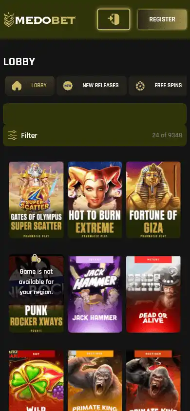 MEDOBET Casino screenshot 4