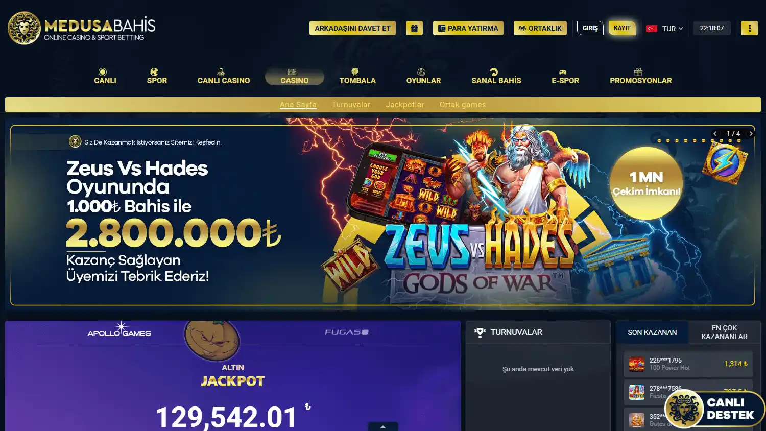 Medusabahis Casino screenshot 2