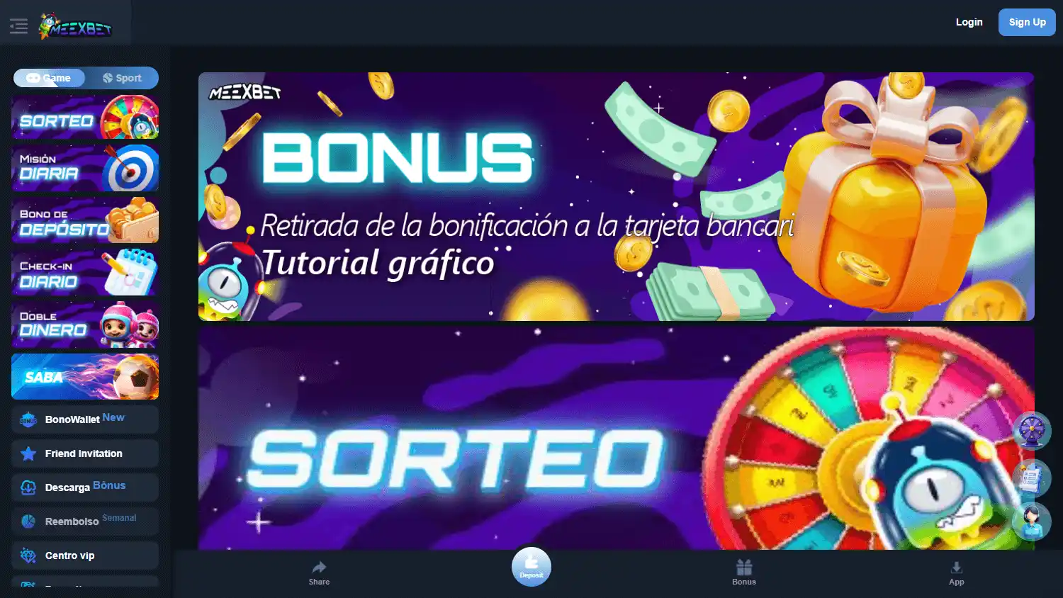 MEEXBET Casino screenshot 2