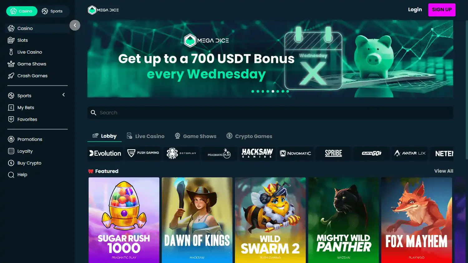 Mega Dice Casino screenshot 2