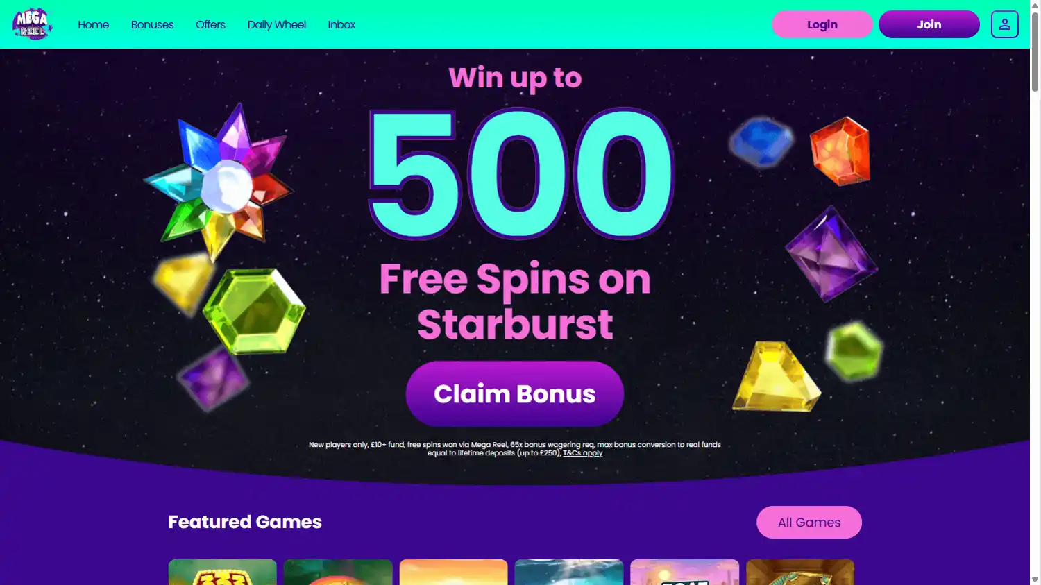 Mega Reel Casino screenshot 1