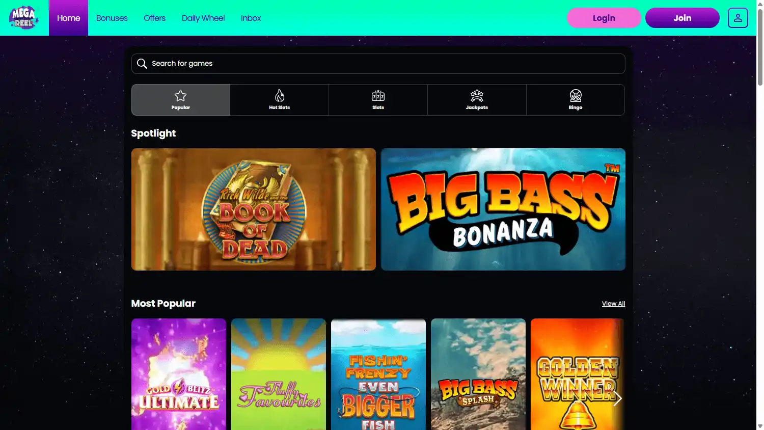 Mega Reel Casino screenshot 2