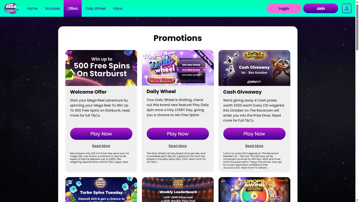 Mega Reel Casino screenshot 3