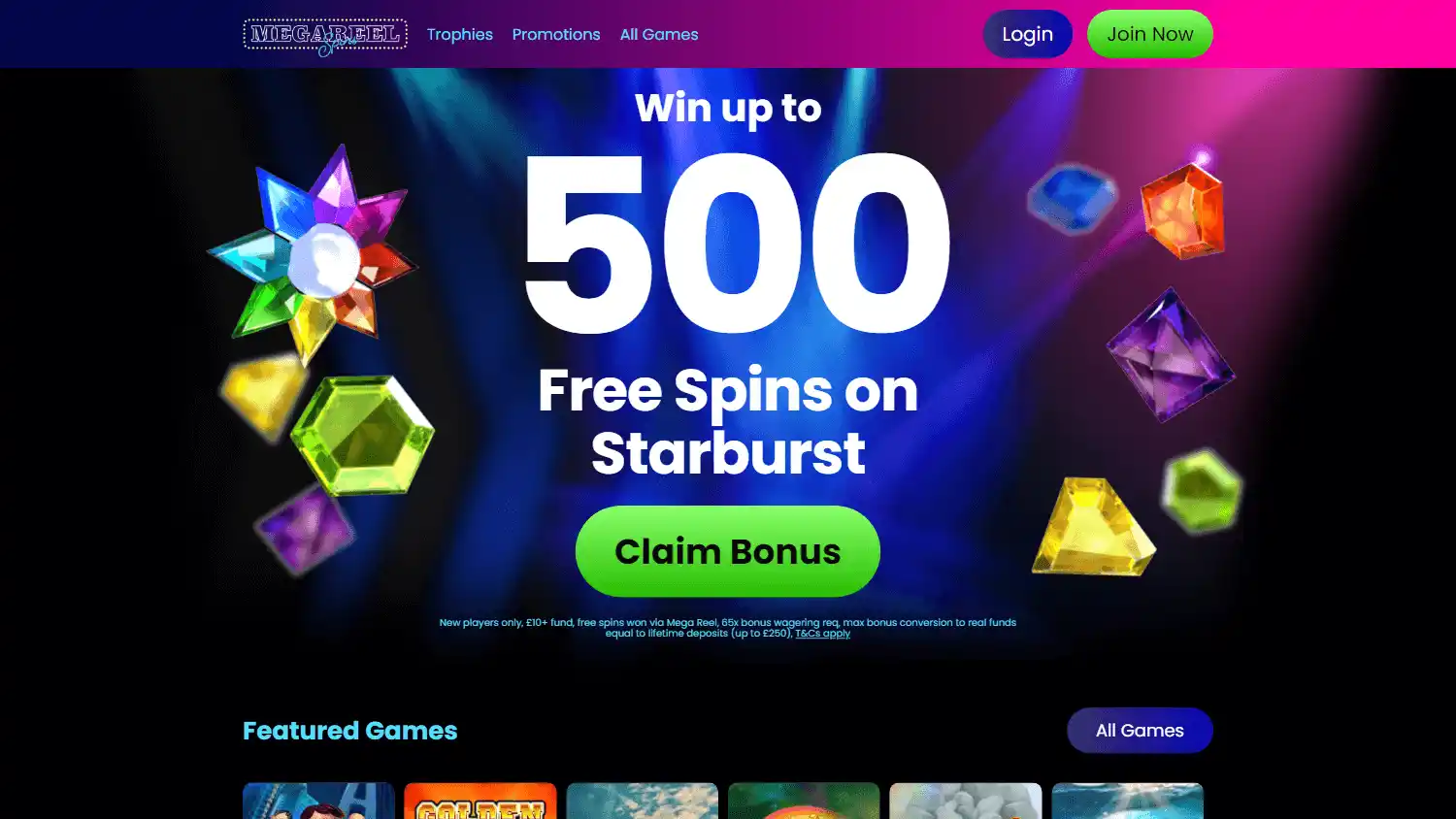 Mega Reel Spins Casino screenshot 1