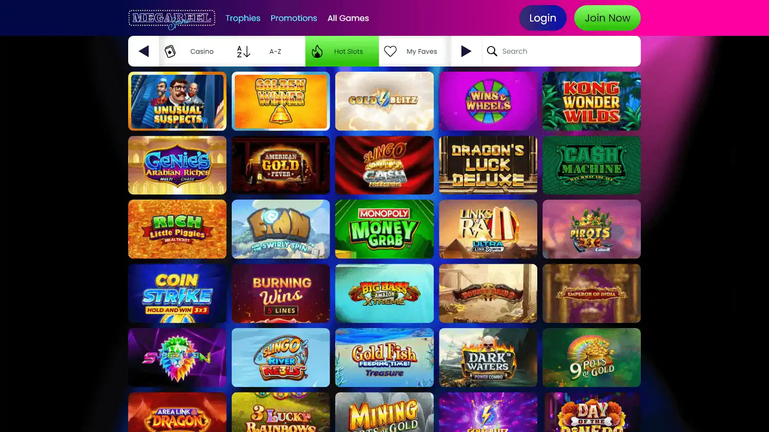 Mega Reel Spins Casino screenshot 2