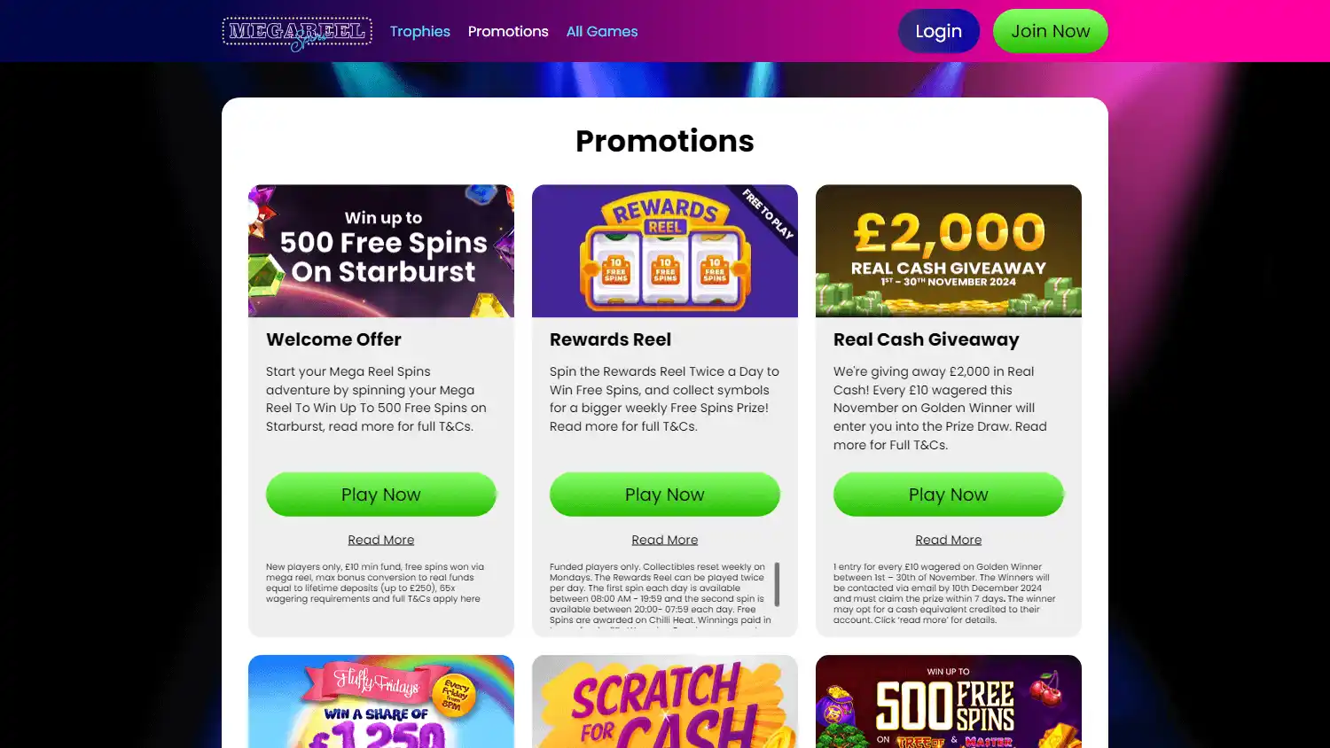 Mega Reel Spins Casino screenshot 3