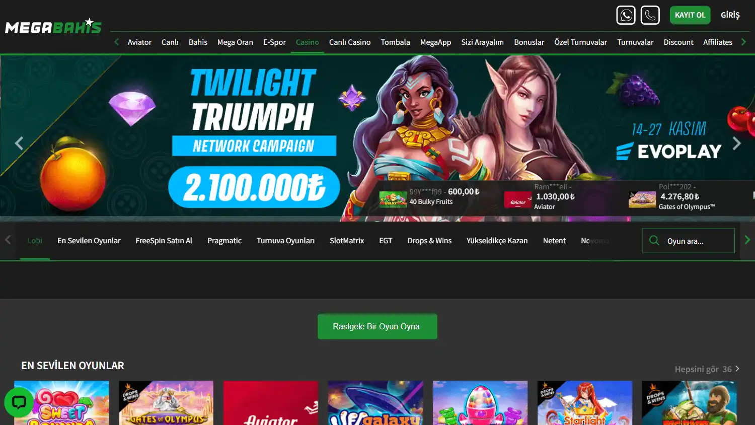 Megabahis Casino screenshot 2
