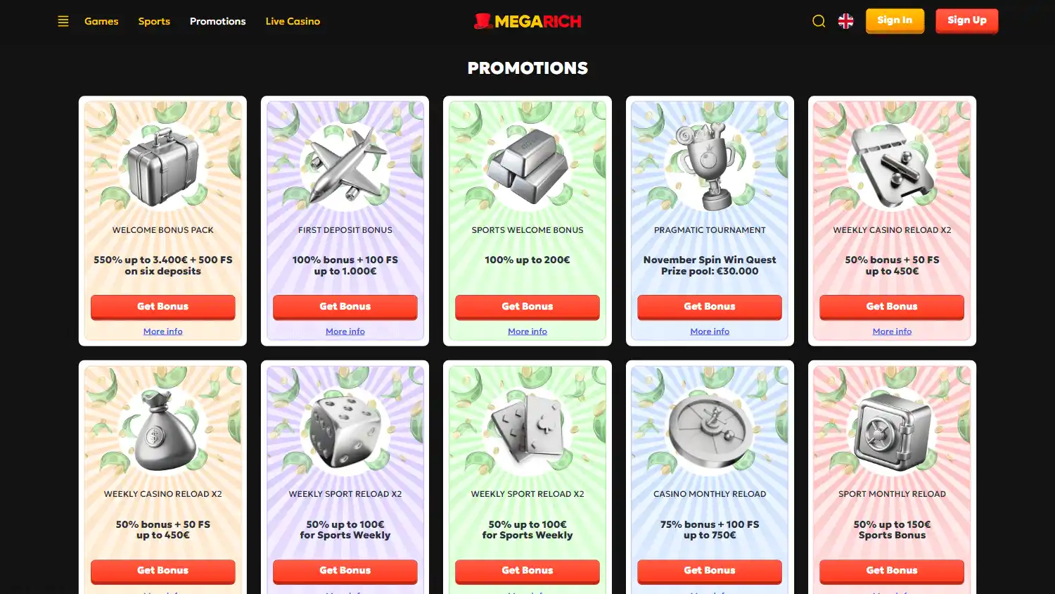 Megarich Casino screenshot 3