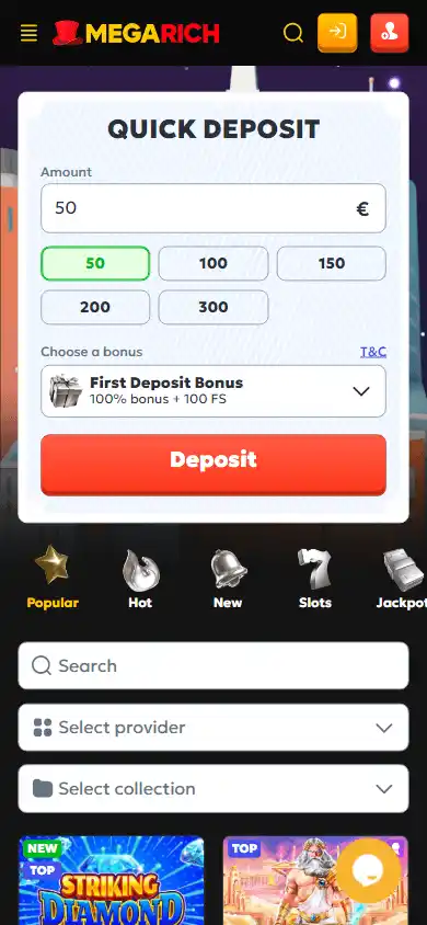 Megarich Casino screenshot 5