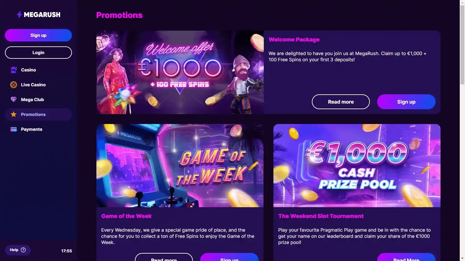 MegaRush Casino screenshot 3