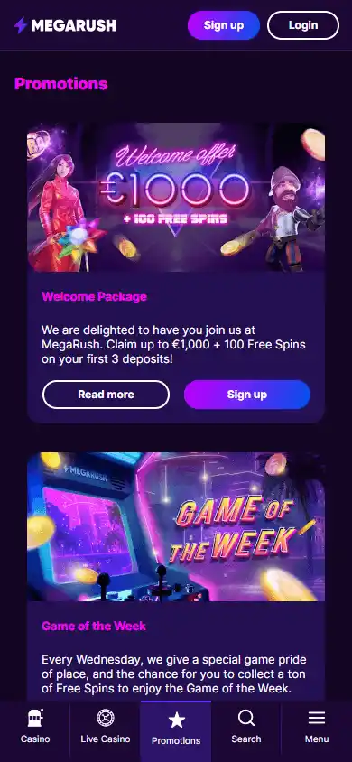 MegaRush Casino screenshot 6