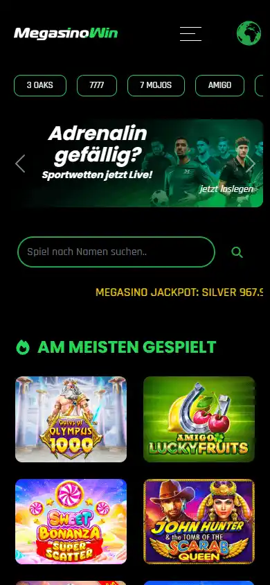 MegasinoWin Casino screenshot 2