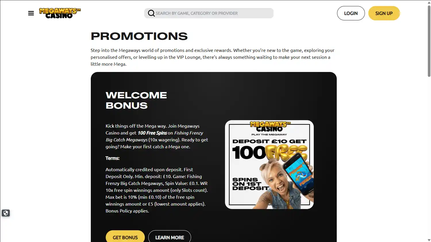 Megaways Casino screenshot 3