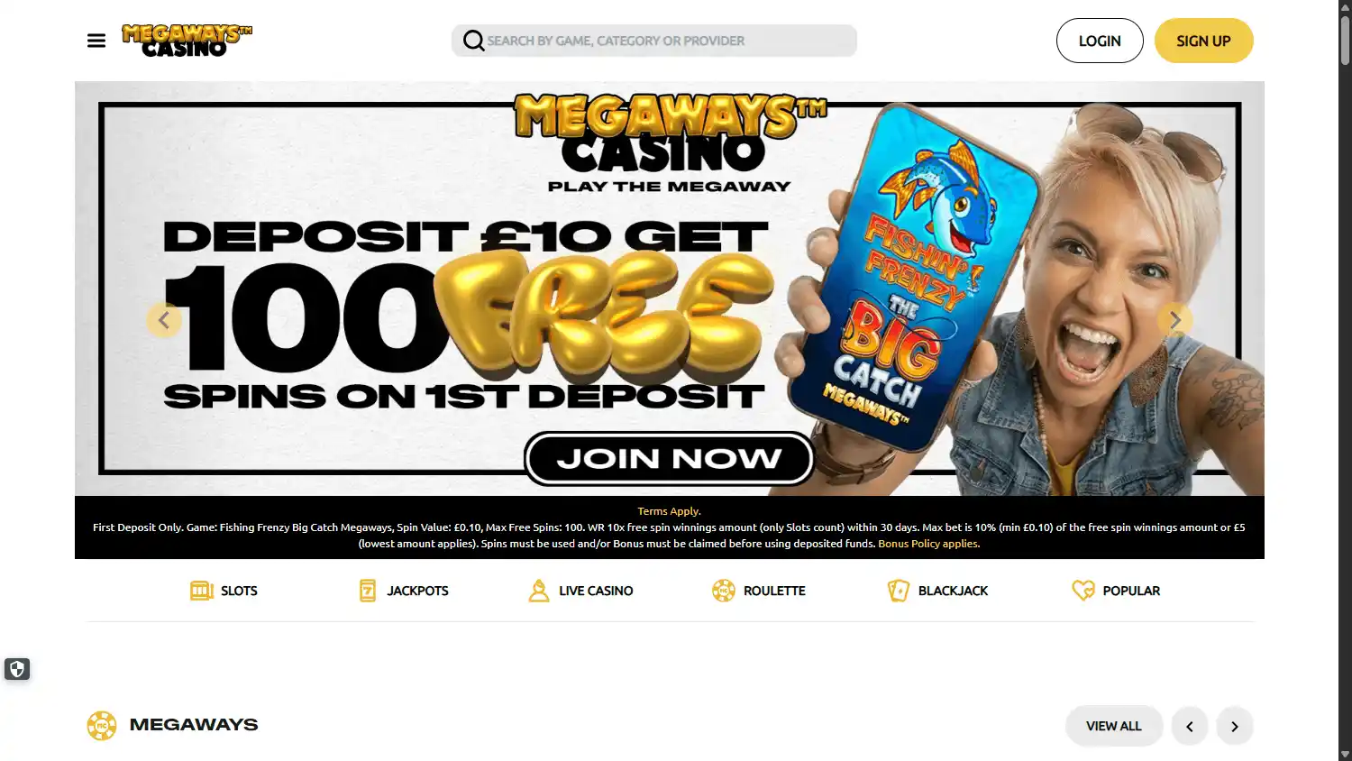 Megaways Casino UK screenshot 1