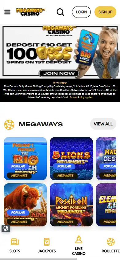 Megaways Casino UK screenshot 4