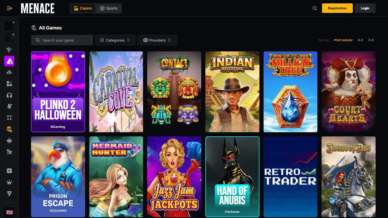 MENACE.com Casino screenshot 2