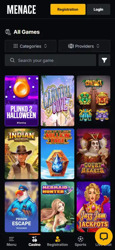 MENACE.com Casino screenshot 5