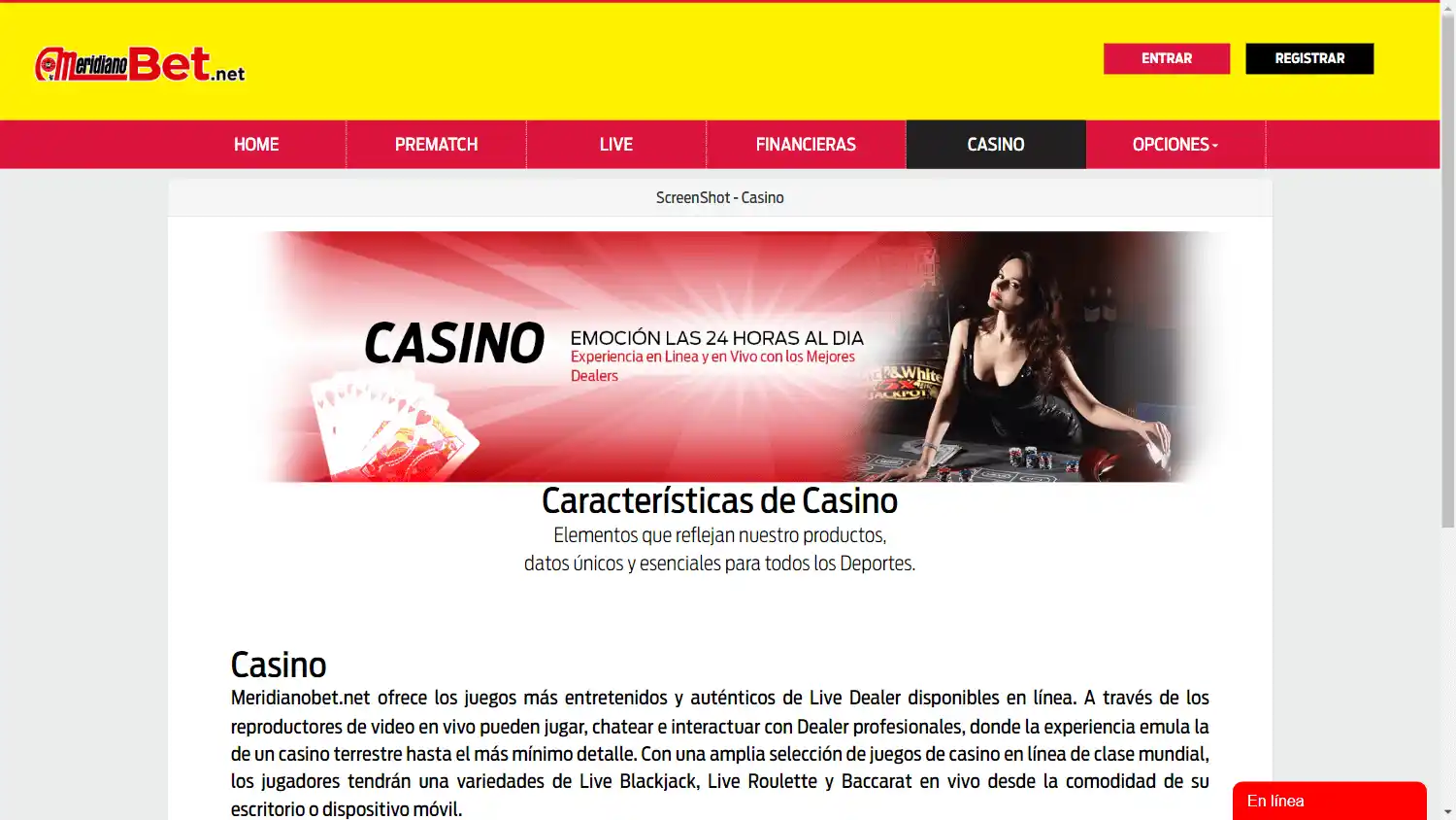 Meridiano Bet Casino screenshot 1