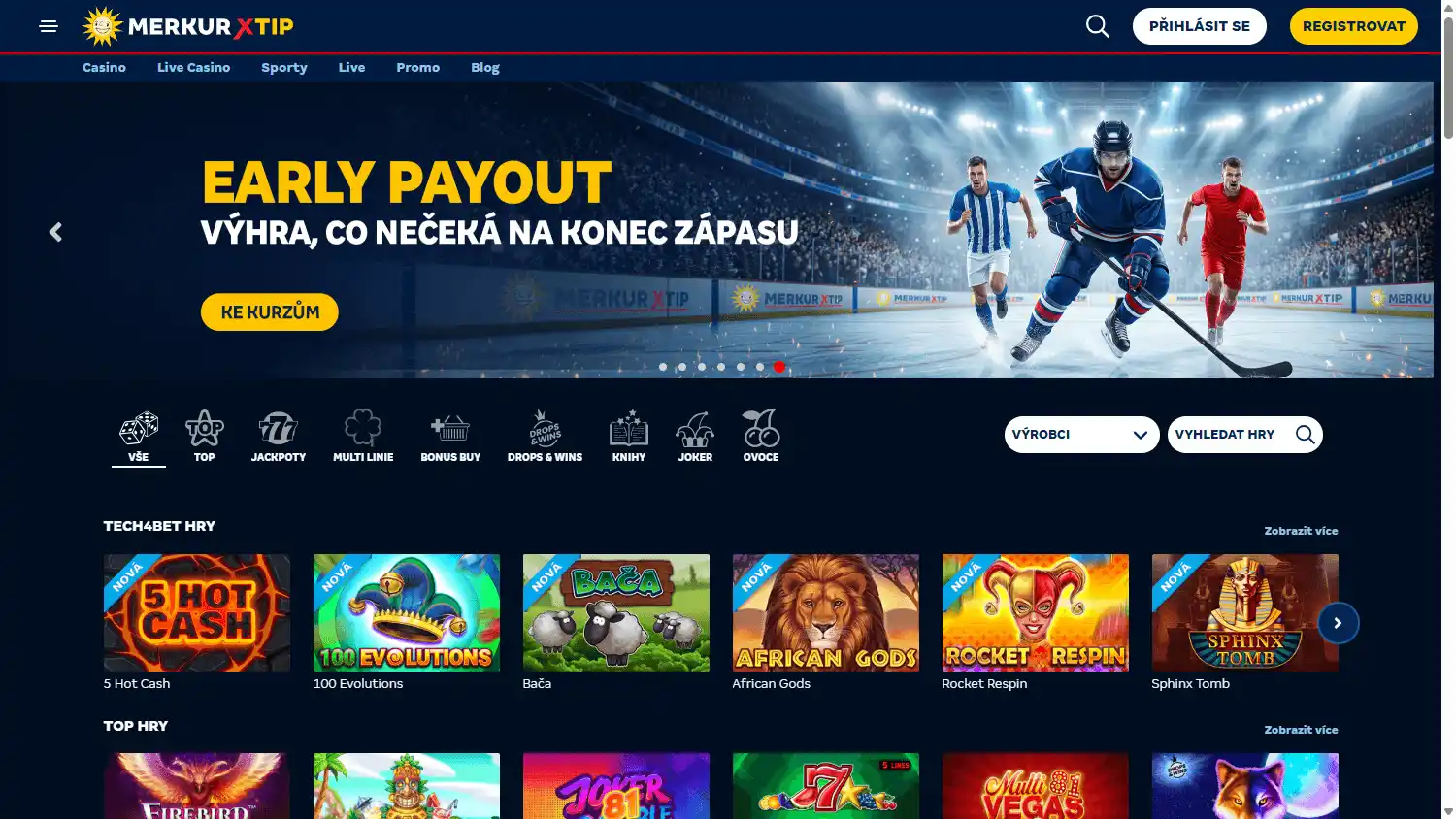 MerkurXTip Casino CZ screenshot 1